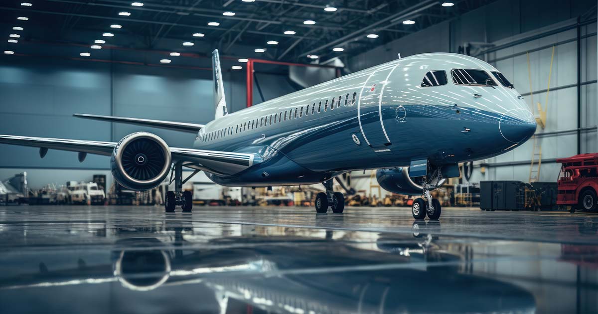 Aircraft in hangar